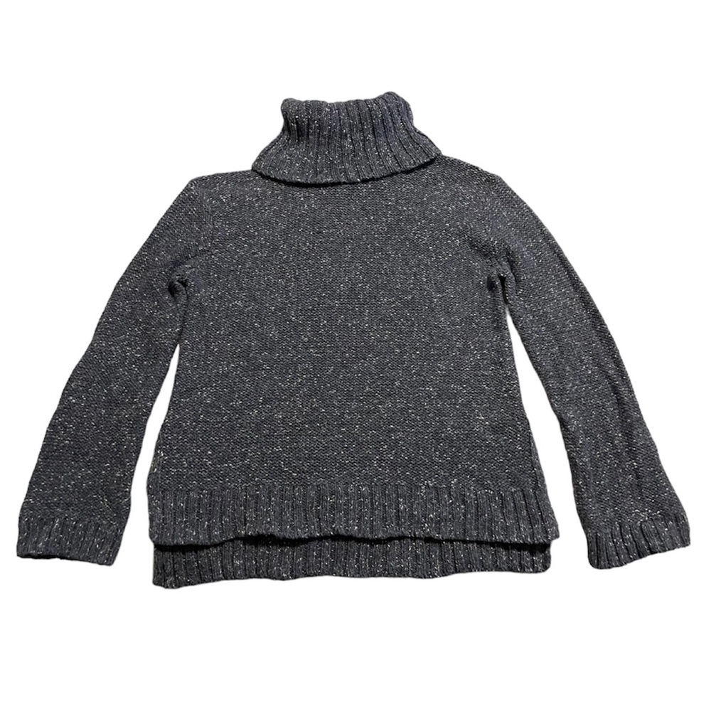 Madewell Women’s Flecked Turtleneck Sweater Marled Blue Cotton Acrylic Wool XXS